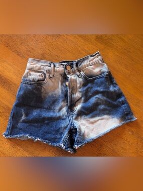 Kids PacSun Blue Ombre High-Rise Denim Shorts- Size 22